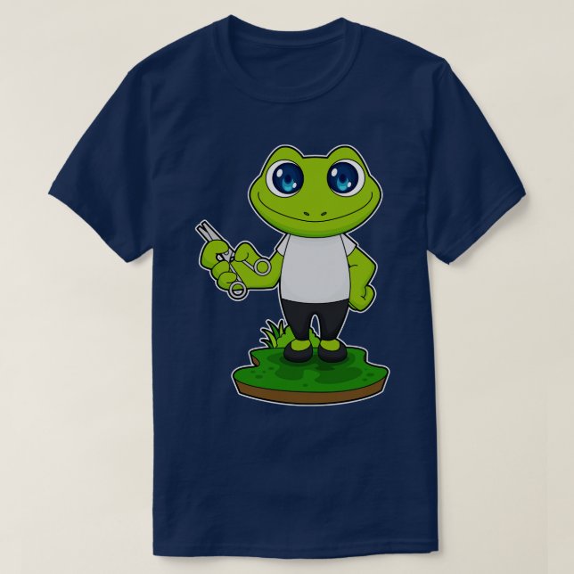 Frog Barber Scissors T-Shirt (Design vorne)