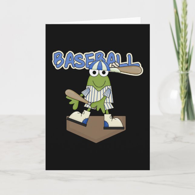 Frog Baseball Zuhause Plate Tshirts und Geschenke Karte (Vorderseite)