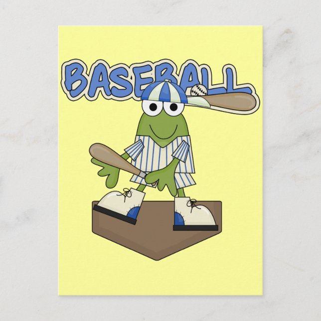 Frog Baseball Zuhause Plate Tshirts und Geschenke Postkarte (Vorderseite)