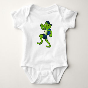 Frog beim Laufen mit Rucksack & Hut Baby Strampler