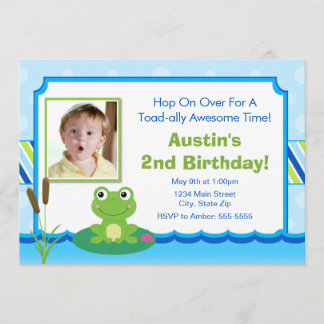 Frog Birthday Einladung 12x18 Toad Einladung