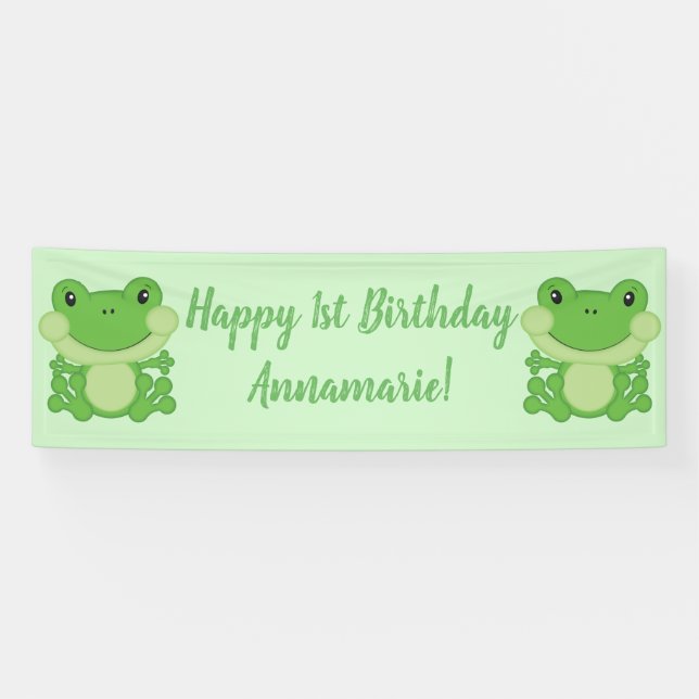 Frog Birthday Party Banner (Horizontal)