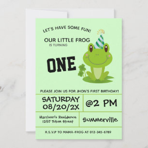 Frog Birthday Party Einladung