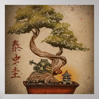 Frog Bonsai Tree Art Design | Ideales Geschenk Poster