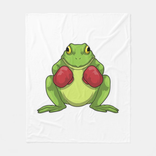 Frog Boxer Boxing Gloves Fleecedecke (Vorderseite)