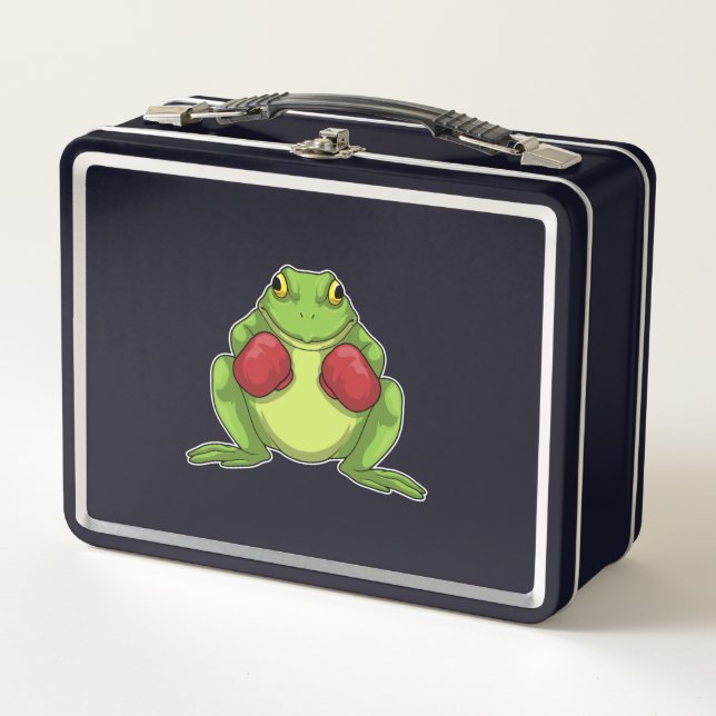 Frog Boxer Boxing Gloves Metall Brotdose (Vorderseite)
