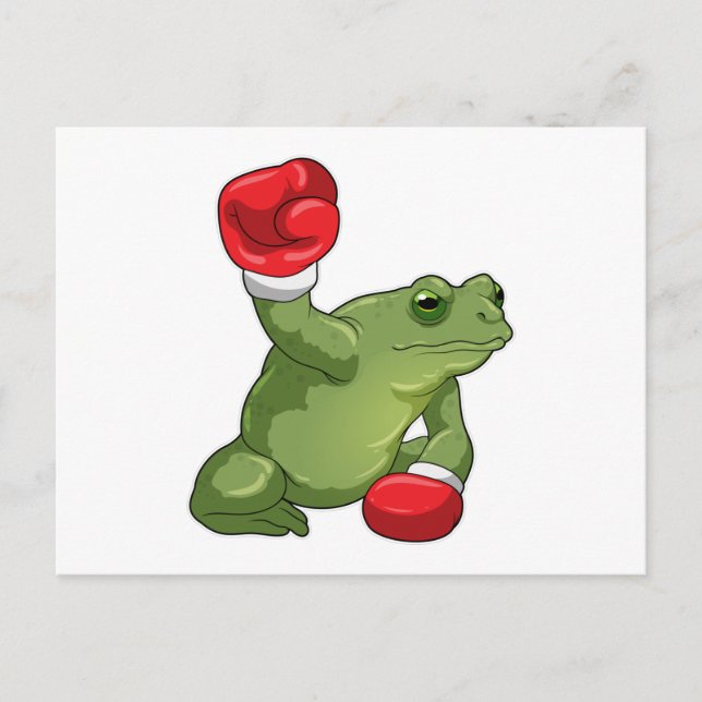 Frog Boxer Boxing Gloves Postkarte (Vorderseite)
