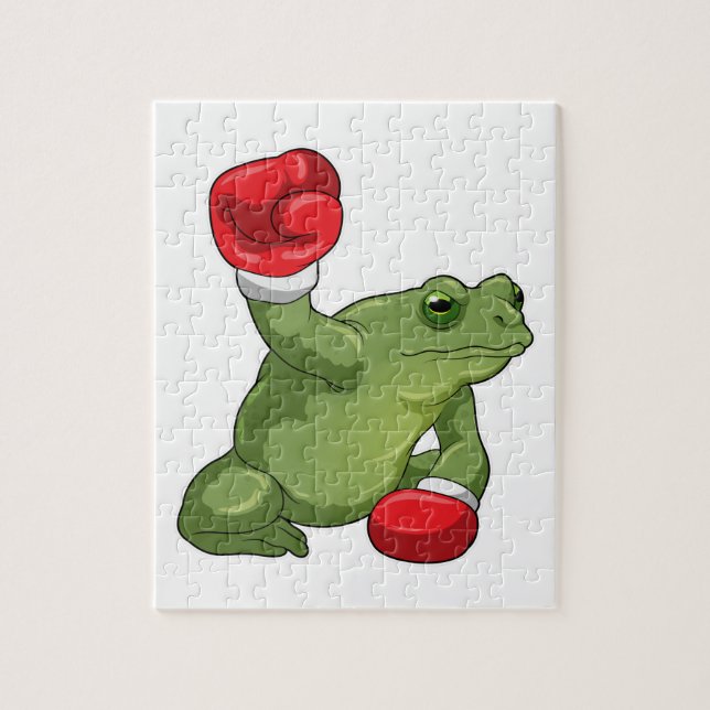 Frog Boxer Boxing Gloves Puzzle (Vertikal)