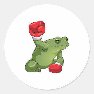 Frog Boxer Boxing Gloves Runder Aufkleber