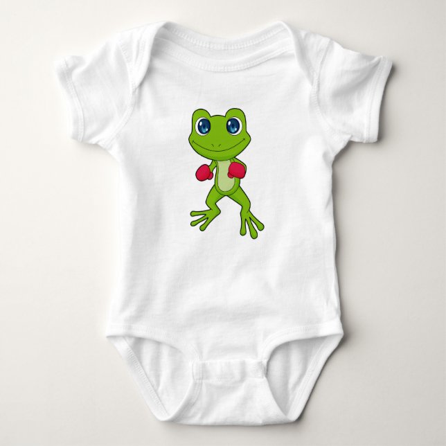 Frog Boxing Boxer Boxhandschuhe Baby Strampler (Vorderseite)