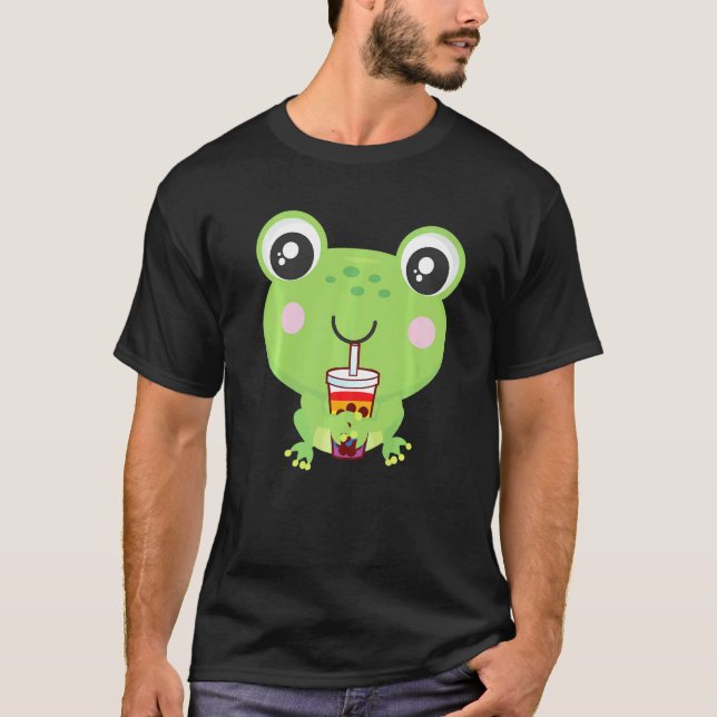 Frog Bubble Tea Lgbt Gay Pride Lgbt Flag   T-Shirt (Vorderseite)