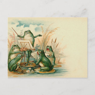 Frog Chorus Vintag Illustration Postkarte