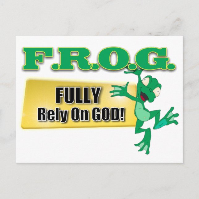 FROG CHRISTLICH ACRONYM SETZT SICH VOLL AUF GOTT POSTKARTE (Vorderseite)