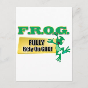 FROG CHRISTLICH ACRONYM SETZT SICH VOLL AUF GOTT POSTKARTE