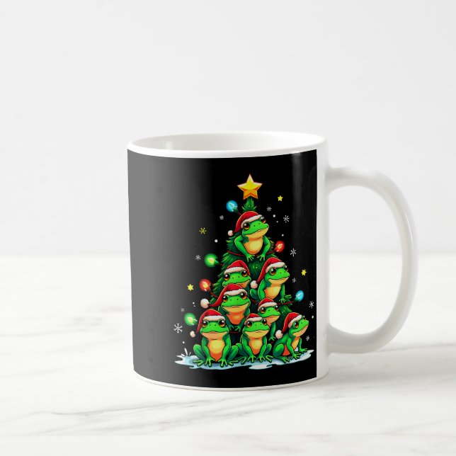 Frog Christmas Tree Funny Hopper Holiday Cute Frog Kaffeetasse (Rechts)