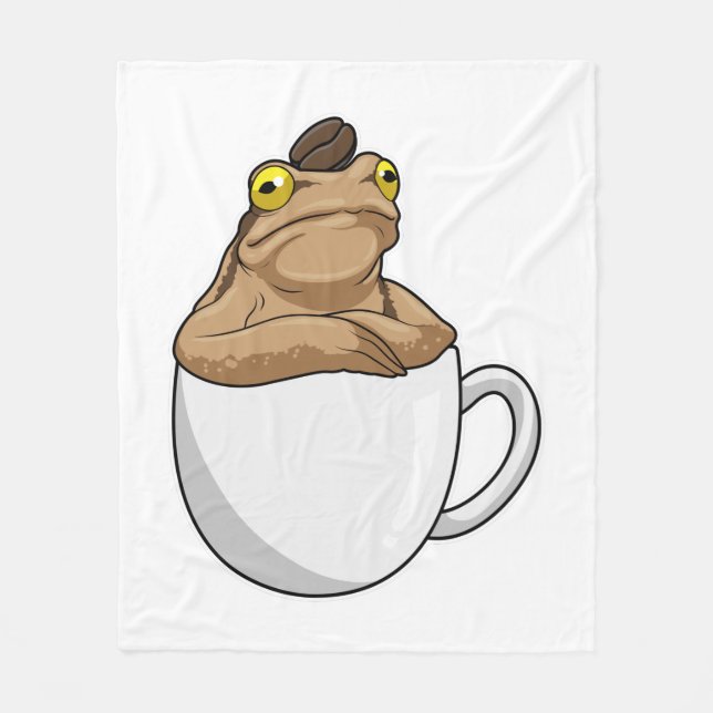 Frog Coffee Coffee Bean Fleecedecke (Vorderseite)