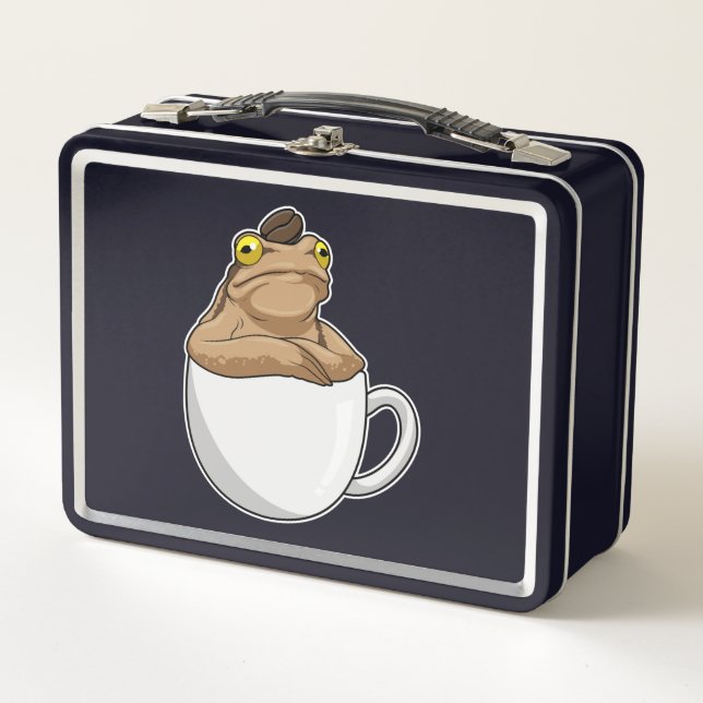 Frog Coffee Coffee Bean Metall Brotdose (Vorderseite)