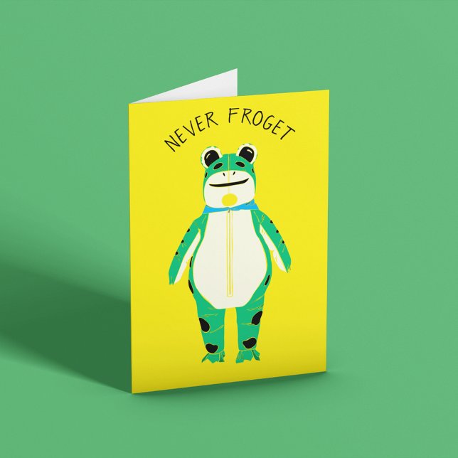 Frog Costume Protester Custom Message Karte (Von Creator hochgeladen)