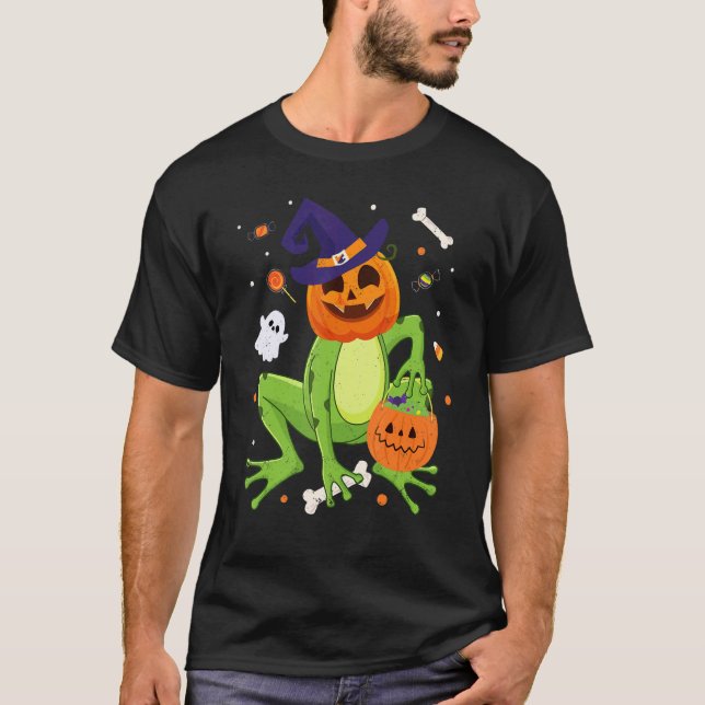 Frog Costume Toad Kids Cute Frog Halloween T-Shirt (Vorderseite)