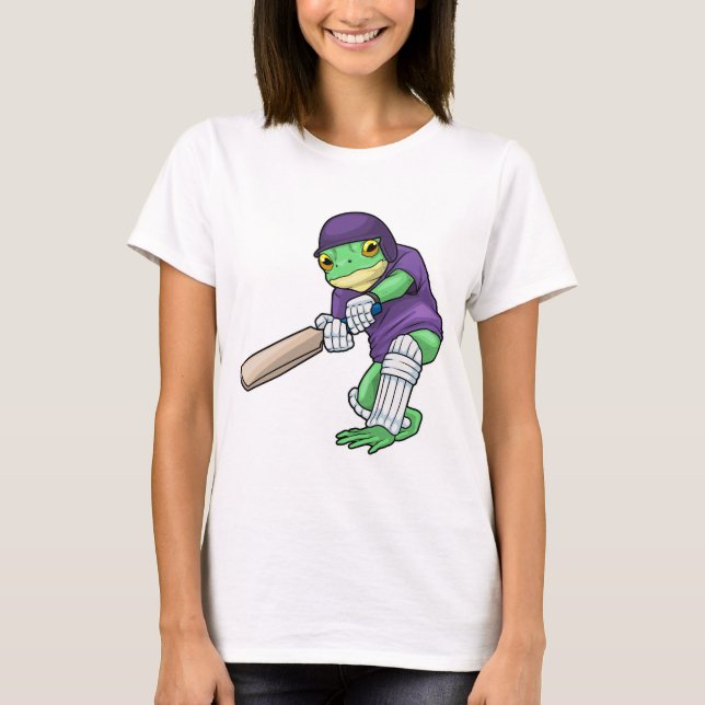 Frog Cricket Cricket bat Sports T-Shirt (Vorderseite)