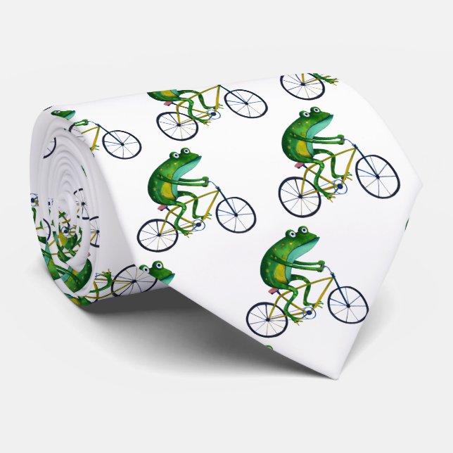 Frog Cyclist Neck Tie Krawatte (Gerollt)