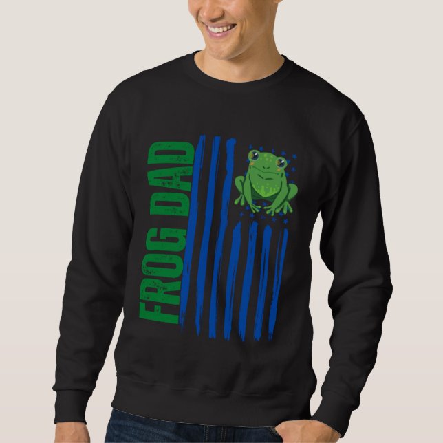 Frog Dad American Flag  Frog  Cute Father Day Sweatshirt (Vorderseite)