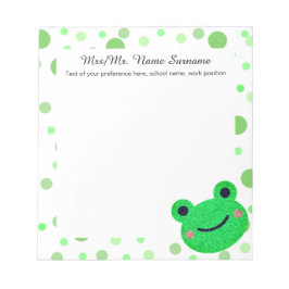 Frog Dot Muster Green Teacher Notizblock