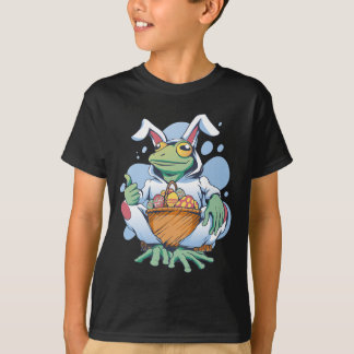 Frog Dressed As Easter Bunny With Eggs  T-Shirt