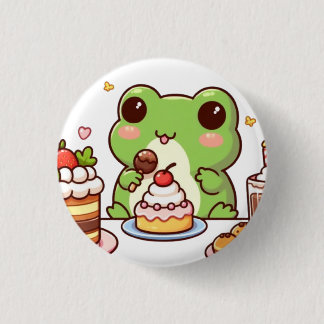 Frog eating cake button