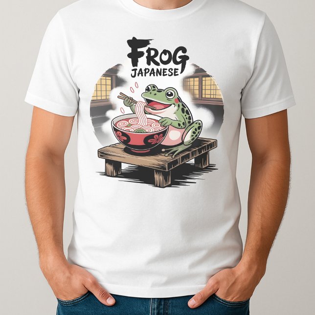 Frog Eating Ramen Kawaii Neko japanische Noodles T-Shirt (Von Creator hochgeladen)