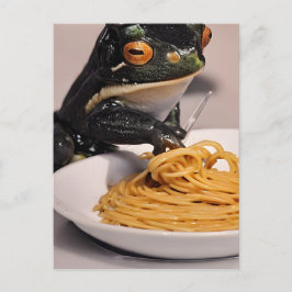 Frog Eating Spaghetti Postkarte