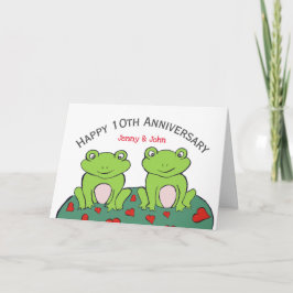 Frog Ehepaar 10. Zinn Hochzeitskarte Karte