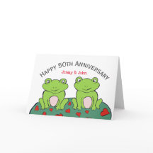 Frog Ehepaar 50. Goldene Hochzeitskarte