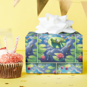 Frog entspannt auf einem Lilienwagen Geschenkpapier