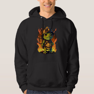 Frog Fireman on Firefighter Frog Hoodie