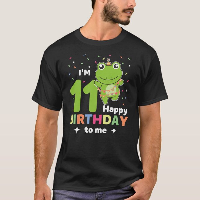 Frog For 11th Birthday For Children Eleven Years O T-Shirt (Vorderseite)
