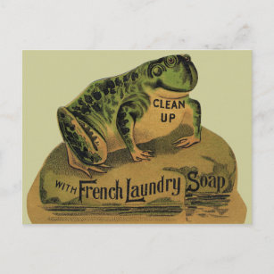 Frog French Wäsche Seife Postkarte