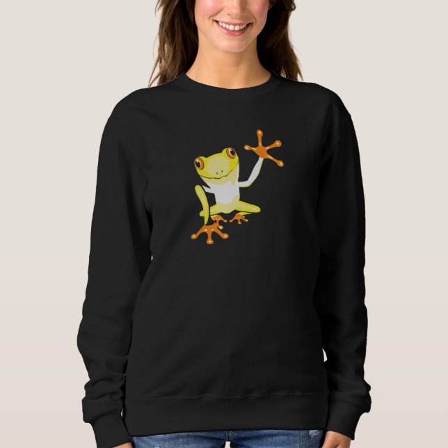 Frog Friendly Men Women Kinder Sweatshirt (Vorderseite)