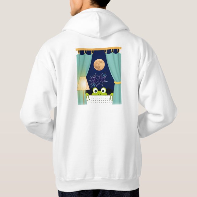 Frog Funny Überraschte Augen Hoodie (Rückseite)
