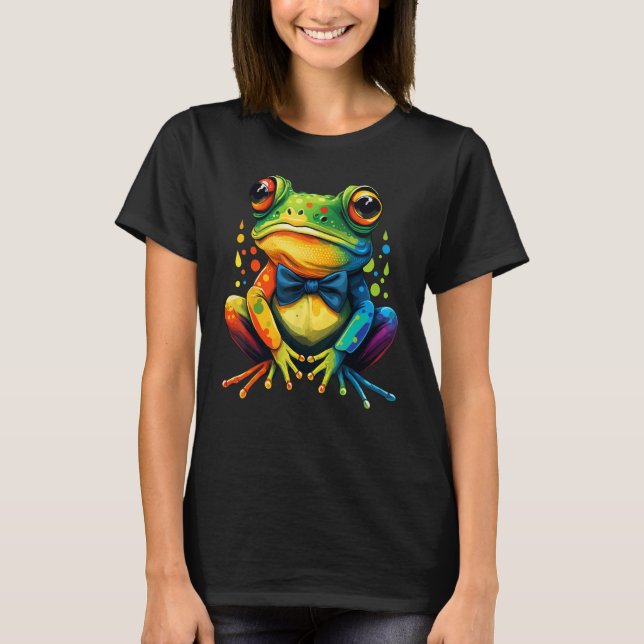 Frog Gay Pride LGBT Rainbow Flag on Frog LGBTQ 1 T-Shirt (Vorderseite)