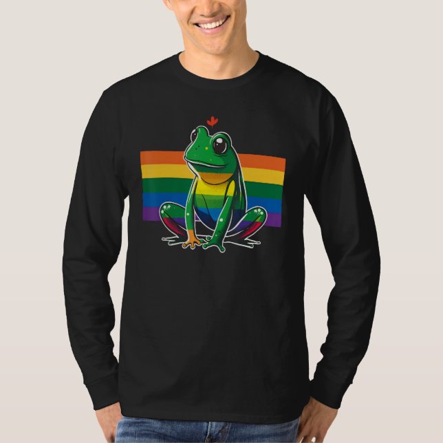 Frog Gay Pride LGBT Rainbow Flag on Frog LGBTQ 2 T-Shirt (Vorderseite)