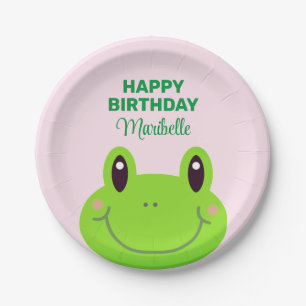 Frog Geburtstag Niedlich Pink Pappteller