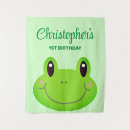 Frog-Geburtstagsbanner Wandteppich