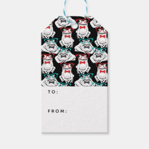 Frog Glasses Pattern Text hinzufügen Geschenkanhänger