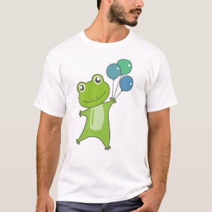 Frog Green Balloons Funny Animals Kinder T-Shirt