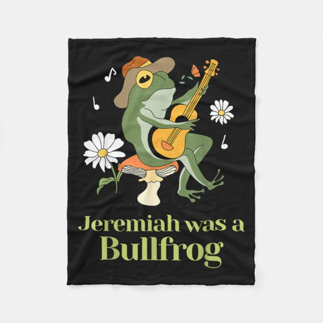 Frog Guitar-jeremiah Was Bullfrog Funny Saying  Fleecedecke (Vorderseite)