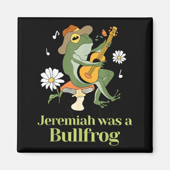 Frog Guitar-jeremiah Was Bullfrog Funny Saying  Magnet (Vorne)