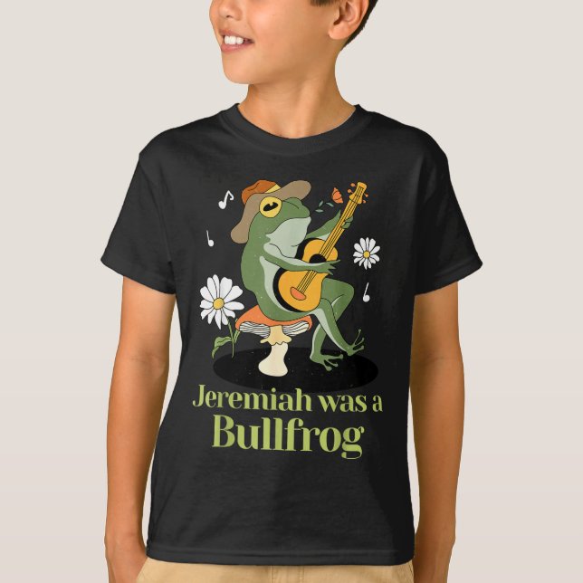 Frog Guitar-jeremiah Was Bullfrog Funny Saying  T-Shirt (Vorderseite)