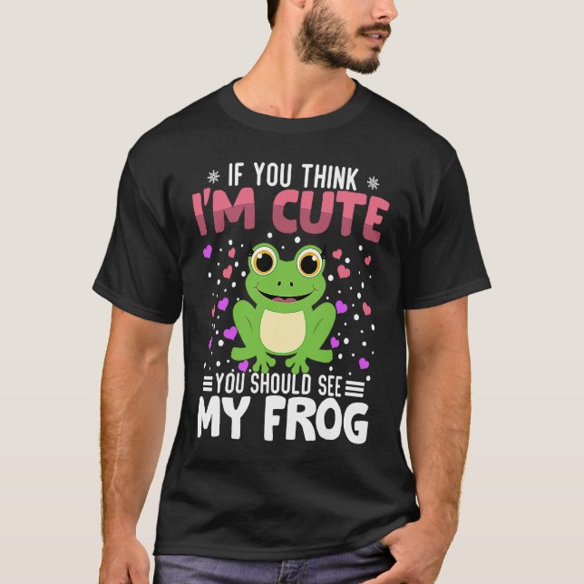 Frog Heart Valentine's Day Animal For Womens Kids T-Shirt (Vorderseite)