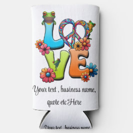 Frog Hippie Boho Peace Groovy personalisieren Selters Dosenkühler